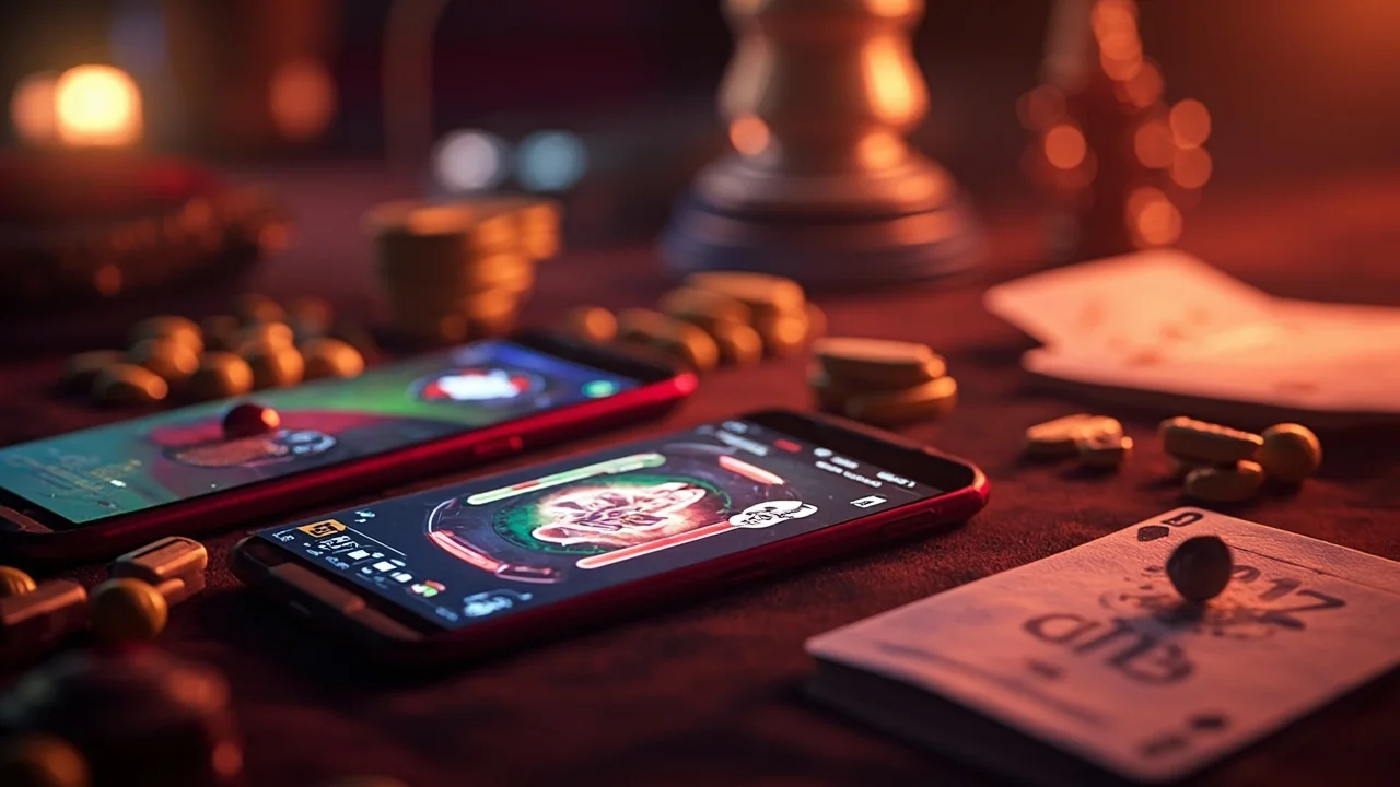 Hero artwork showing a stacked rummy deck in coral and sky.